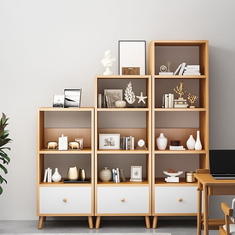 Modern Solid Wood Bookcase 20-inch Standard Bookshelf for Home