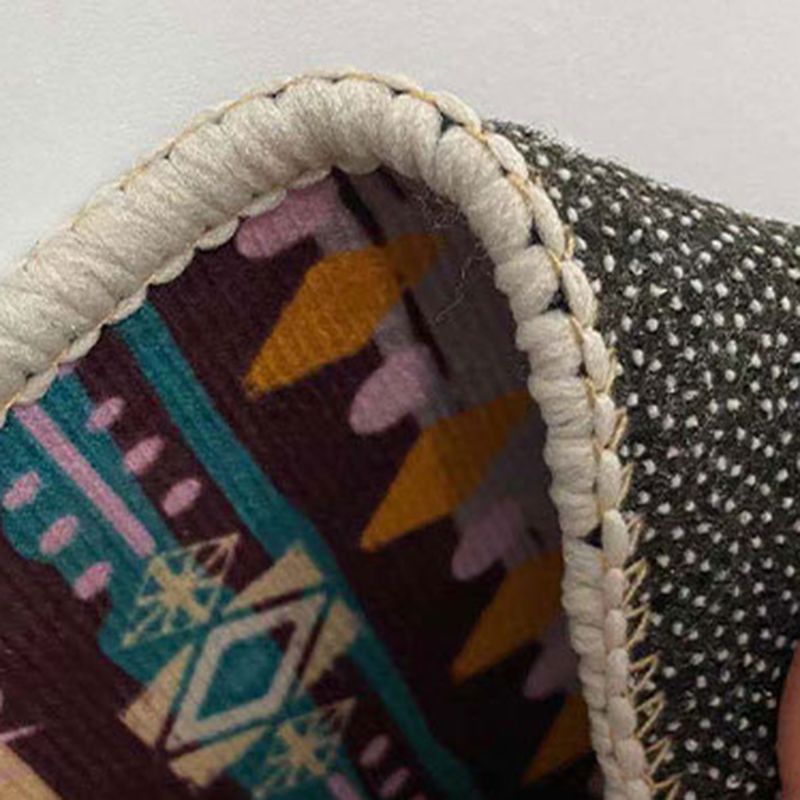 Red Modern Rug Polyester Santa Claus Rug Washable Rug for Living Room