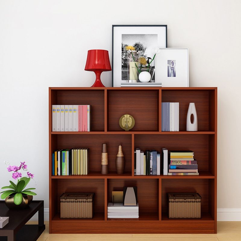 Contemporary Wood Shelf Bookcase Closed Back Book Shelf for Home