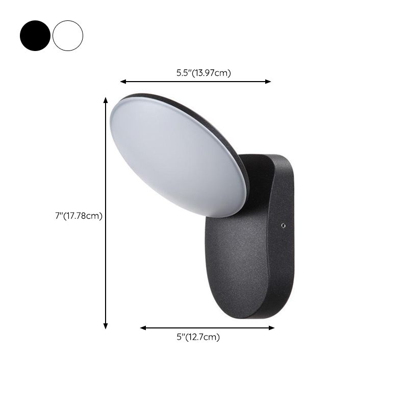 Geometric Shape Wall Lamp Modern Style Metal 1 Light Wall Light in White/Black
