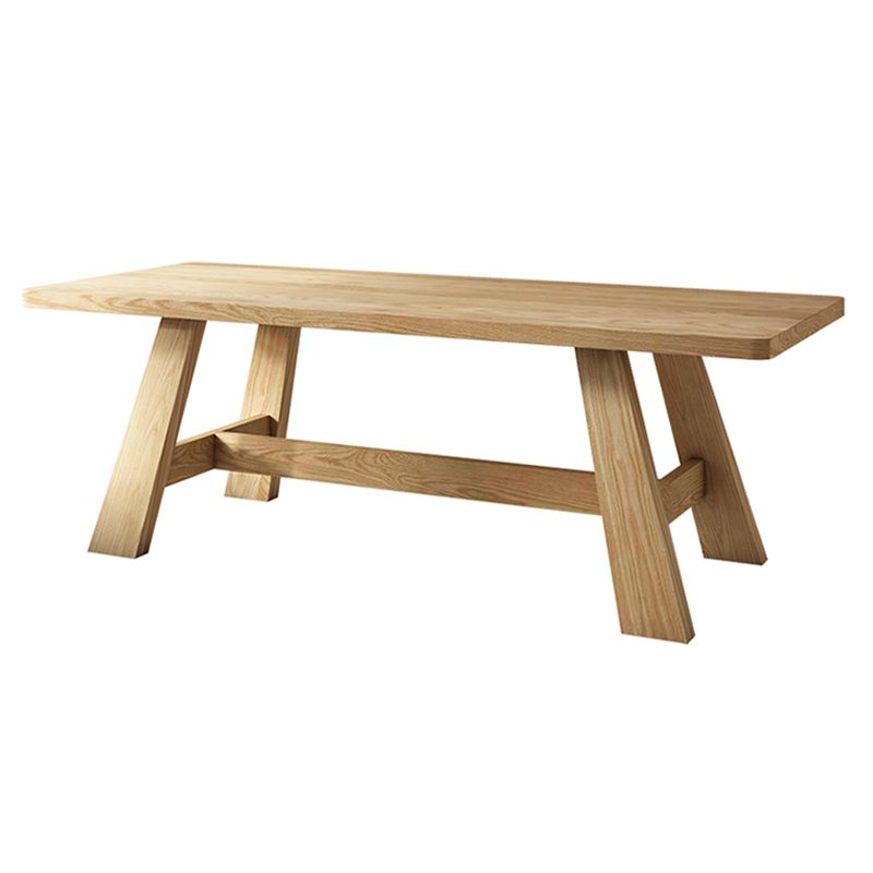 Mesa de comedor de caballete rectángulo colección de comedor de madera maciza para interiores