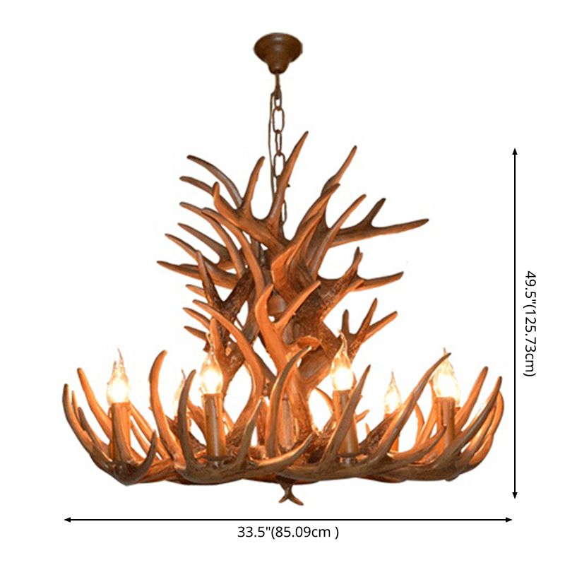 Avesos de lámpara de lámpara de madera de asta de la sala de estar de la sala de estar rústica accesorios de iluminación