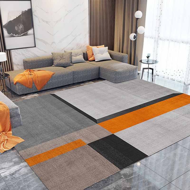 Gorgeous Carpet Funky Contrast Panel Area Rug Washable Polyester Non-Slip Carpet for Living Room