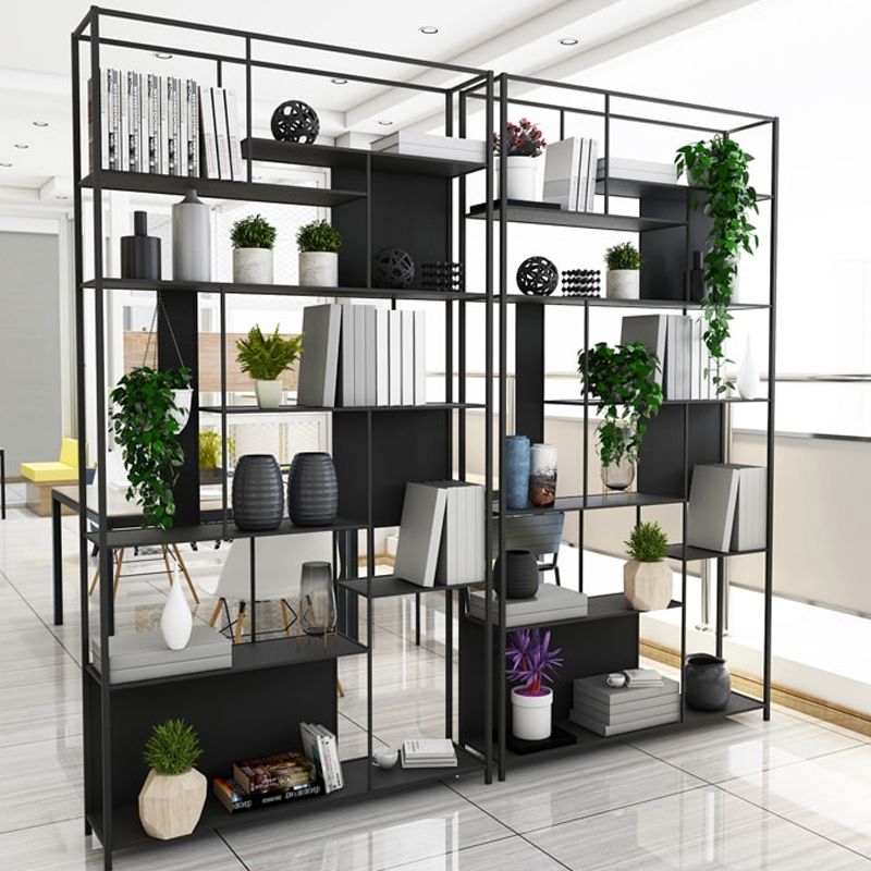 Open Back Bookshelf Contemporary Style Bookcase for Home Office Study Room