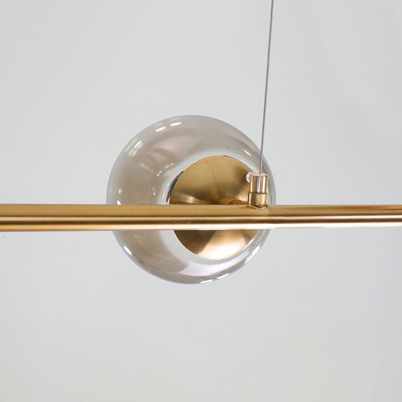 Luce a sospensione dell'isola a 6 luci oro in moderno luce di ferro battuto in stile creativo con tonalità di vetro