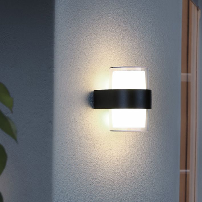 Minimalist Waterproof Outdoor Light Fixture Warm Wall Lighting Fixtures in Black