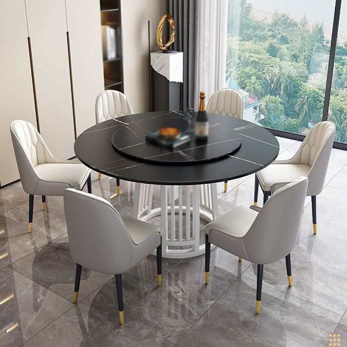 Modern 1/2/7 Pieces Dining Set Round Sintered Stone Dining Table for Dining Room