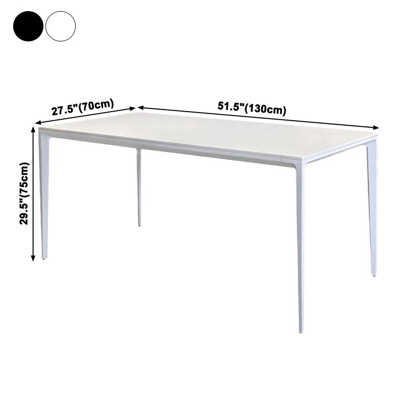 Mesa de forma de comedor de piedra sinterizada de estilo industrial con base de 4 patas
