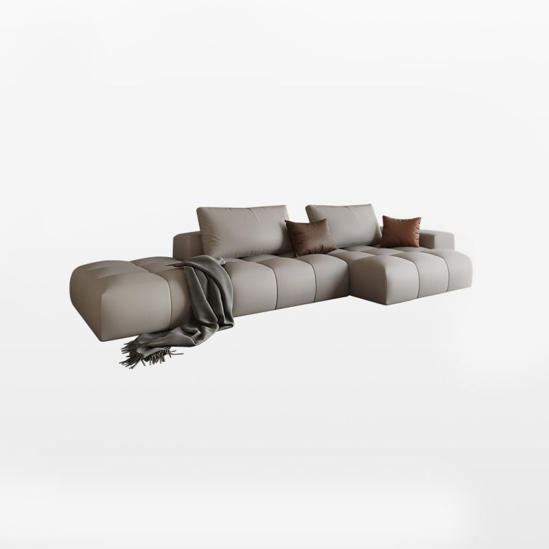 American Traditional Faux Leather Cushions Sofa 37.4"High Square Arm Sofa,White