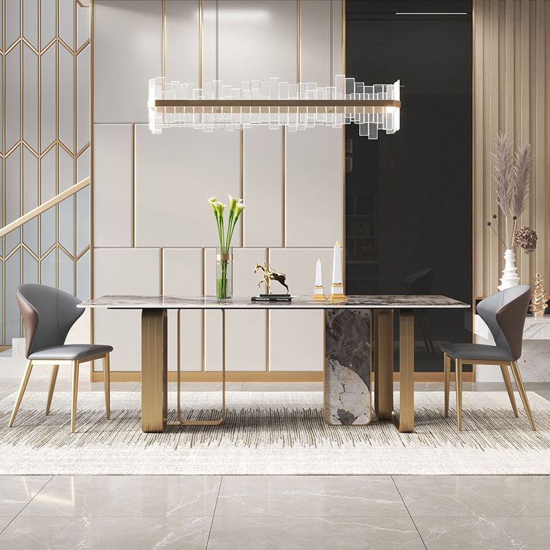 Luxurious Sintered Stone Top Dining Set Rectangle 1/2/3/5/6/7/9 Pieces Dining Table Set