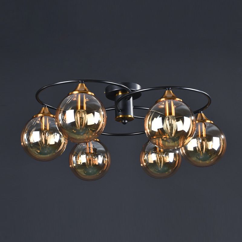 Contemporary Globe Flush Light Fixture Glass Flush Mount Ceiling Fixture