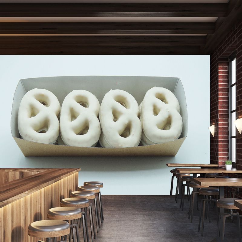 Exquisite Dim Sum Desserts Mural Wallpaper Mildew Resistant Cake Shop Wall Decor
