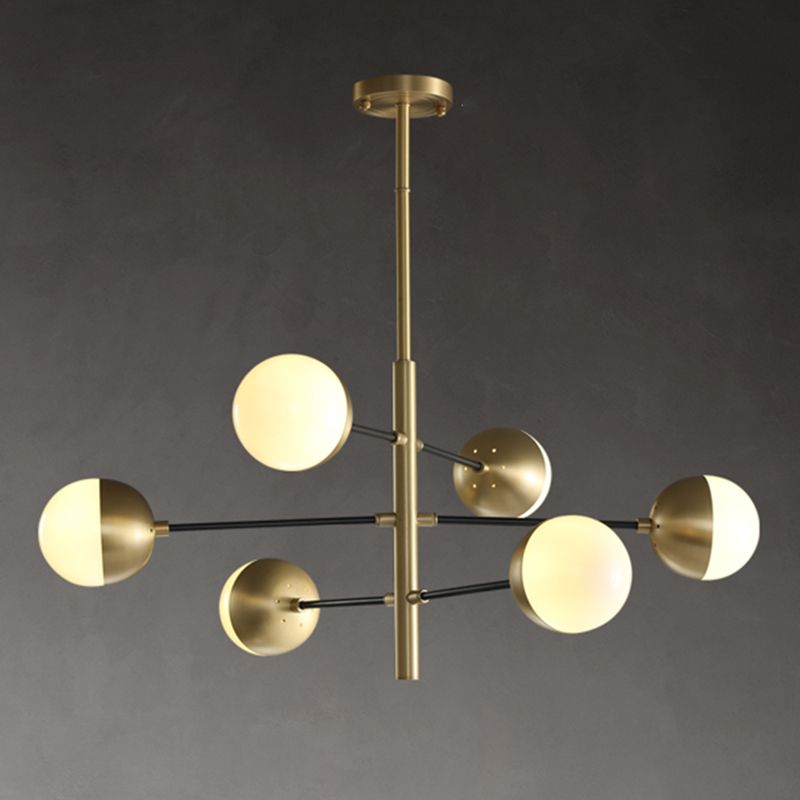 Lampadella in ottone in ottone in stile post-moderno in metallo + glass sfera di stile molecolare accompagnamento in oro
