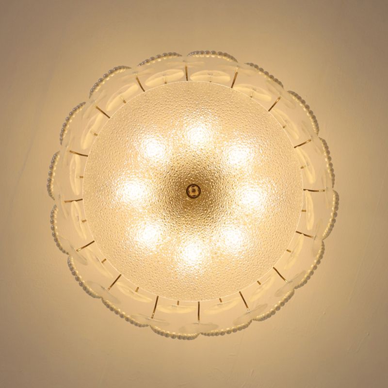 Faire de plumes lampe de plafond support de fer moderne monte à chasse à lampe à lampe en verre pour balcon