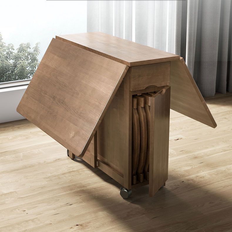 Modern Modern Eetting Table 51.18 "Rechthoek Rubberwood Drop-bladtafel (alleen tafel)