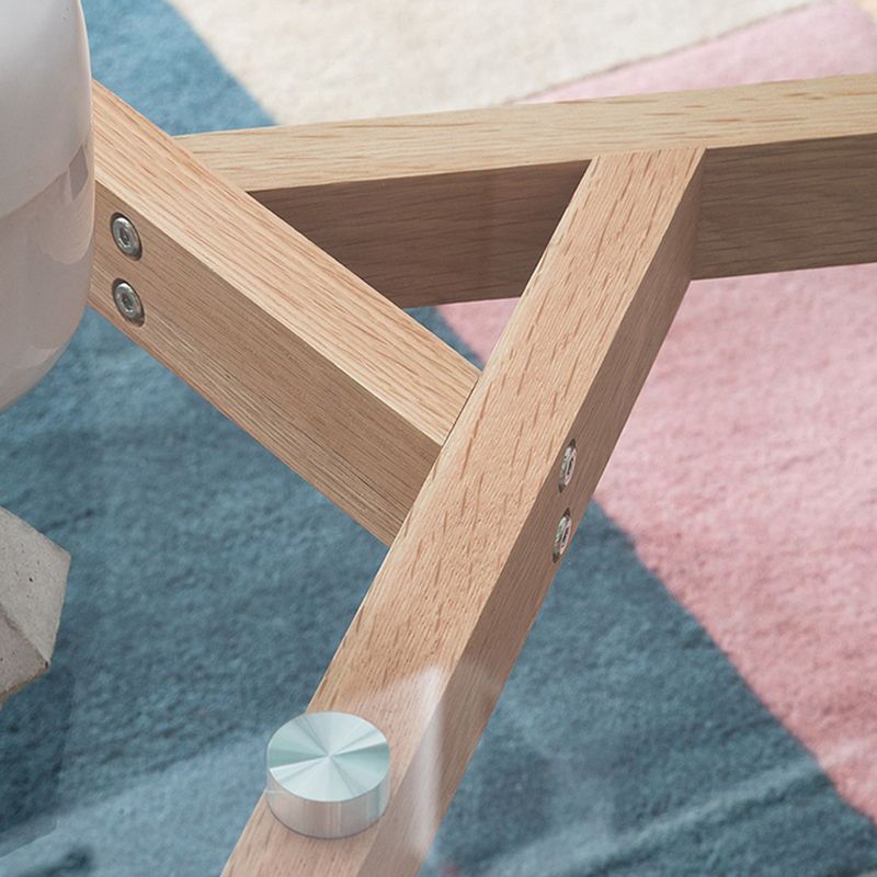 13.7/17.7"H Wooden Base 3 Legs Glass Top Round Coffee Table for Apartment