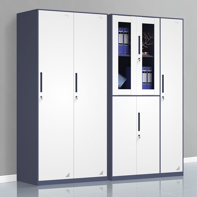 Modern Steel Wardrobe Cabinet White and Grey Wardrobe Armoire