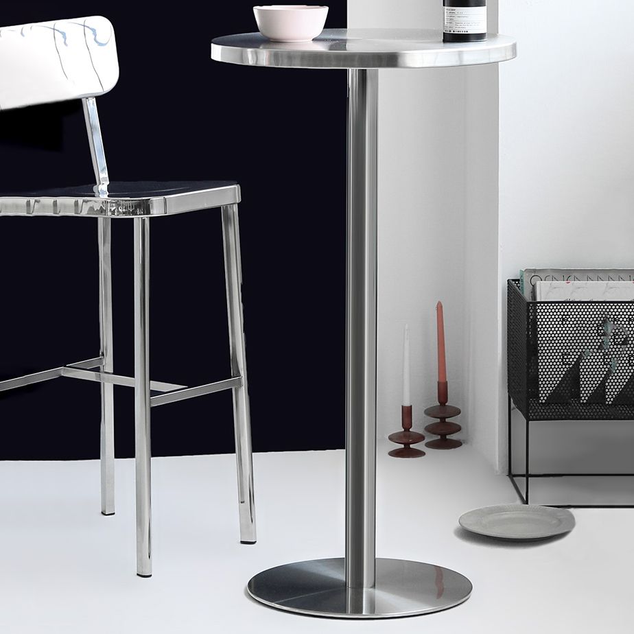 Industrial Style Pub Table Bar Height Metal Bar Table for Indoor