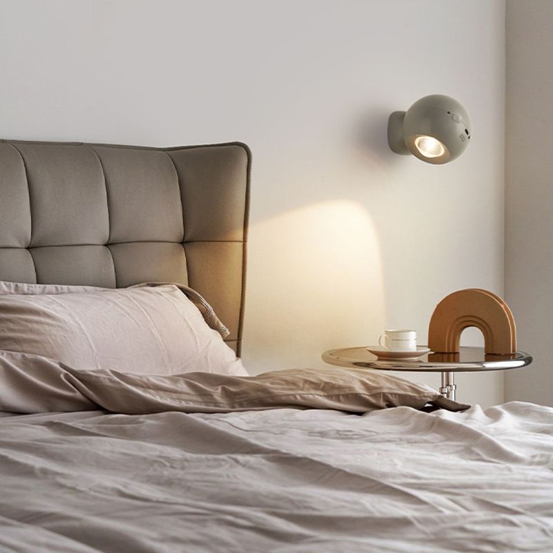 Contemporary Metal Ball Shape Wall Light with Plastic Shade for Living Room