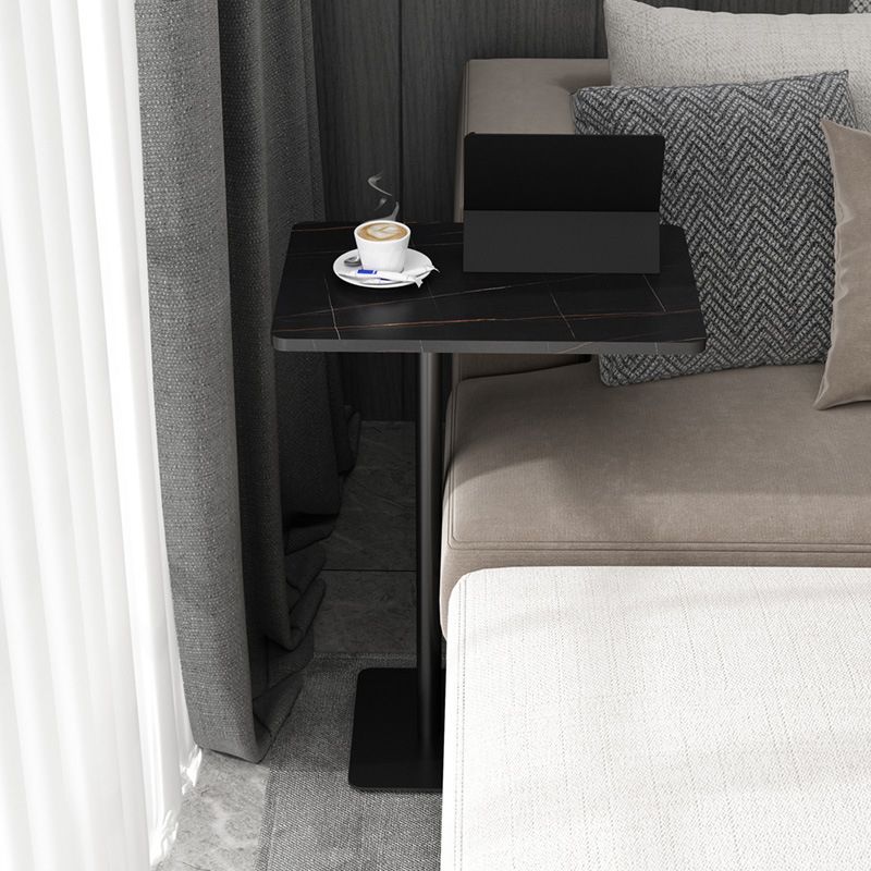 Modernistic Slate Top Side Table Rectangular Metal C Side Table