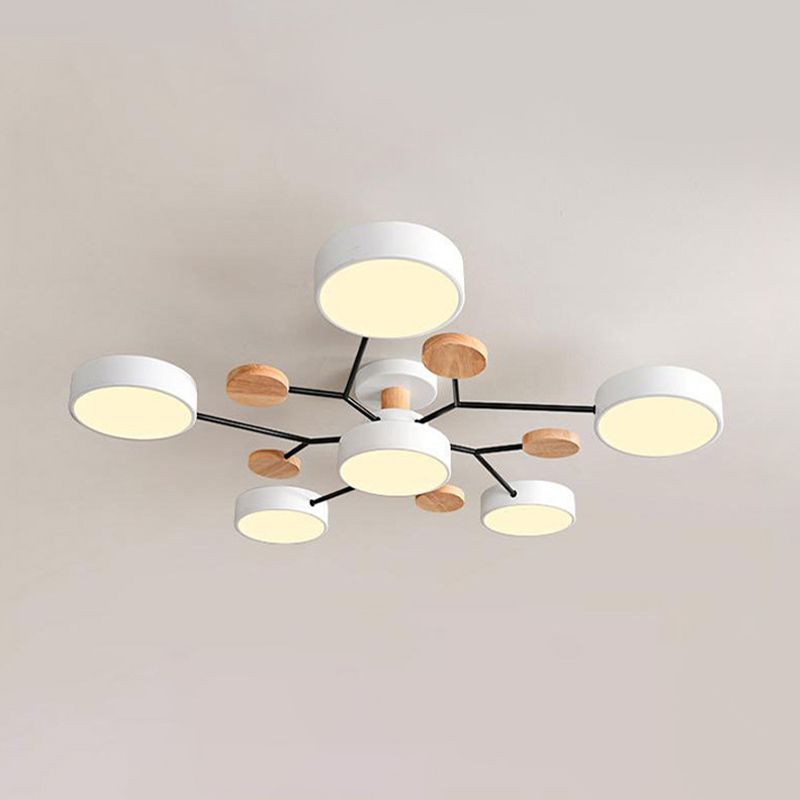 Luz de techo geométrico nórdico colorido LED de montaje de montaje para sala de estar para sala de estar