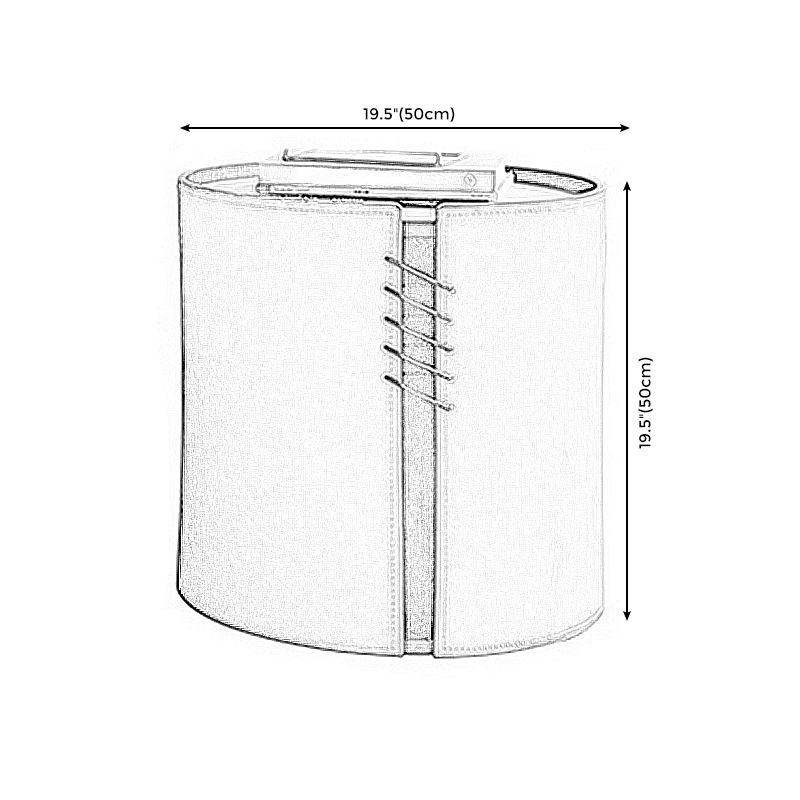 Round White Coffee Table Leather Drum 1 Single Cocktail Table