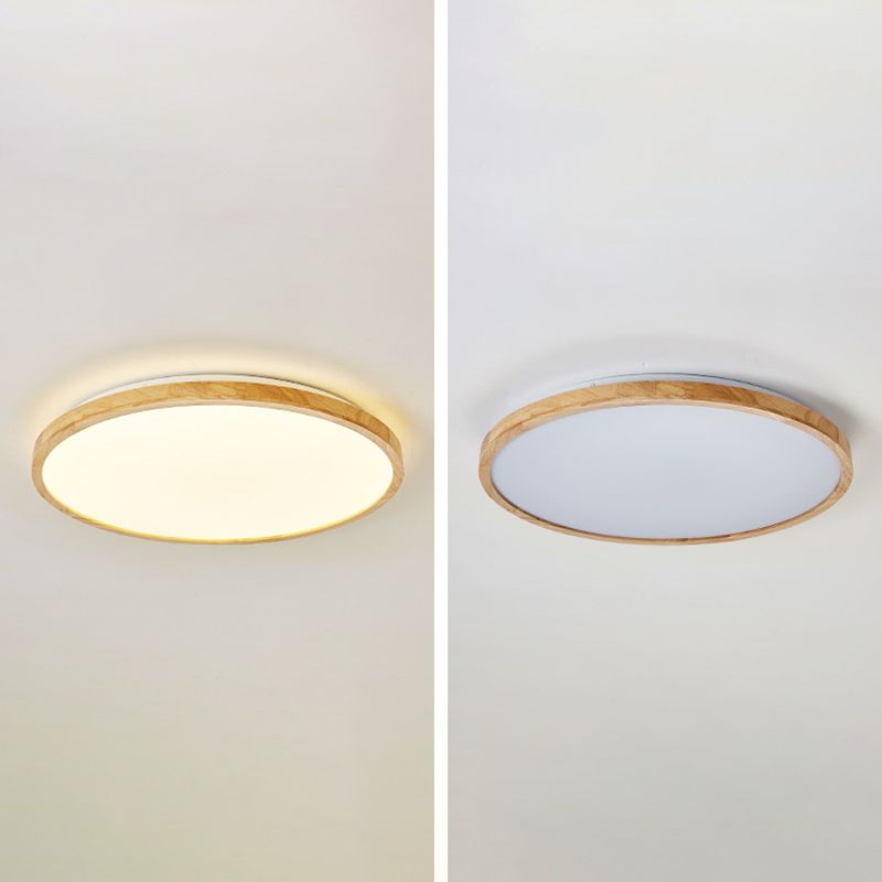 Modern Style Geometrische Bündige Deckenbefestigung 1-Light Holz Flush Ceiling Light