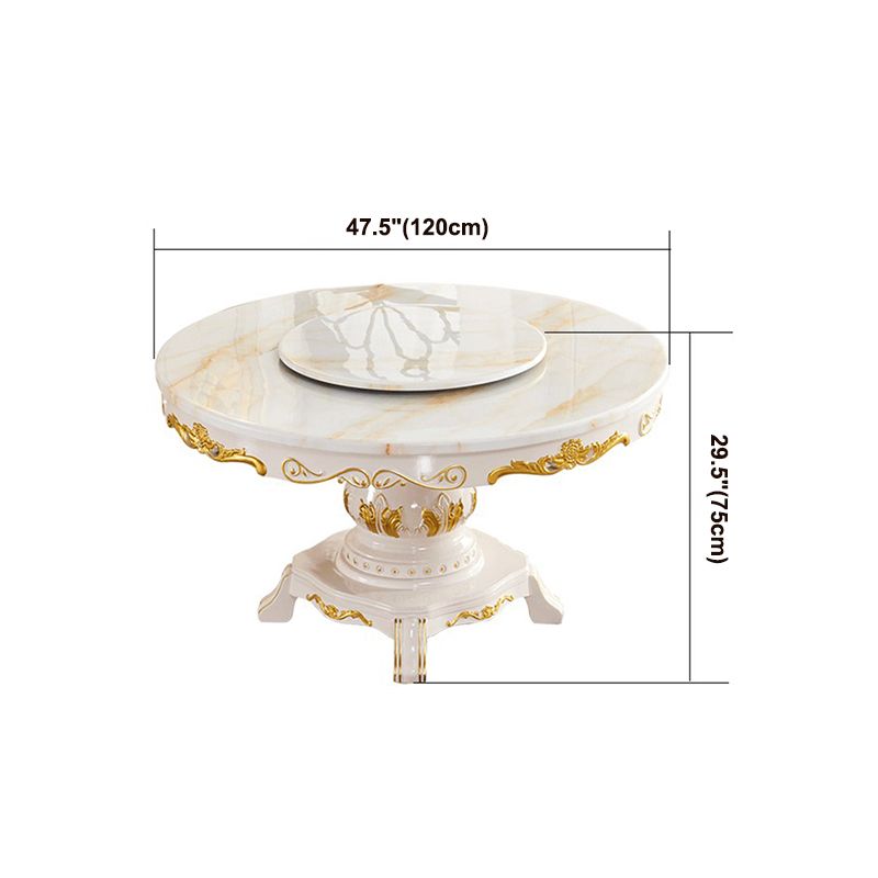 Victorian Style Stone Dining Table Round Dining Table with Wooden Base