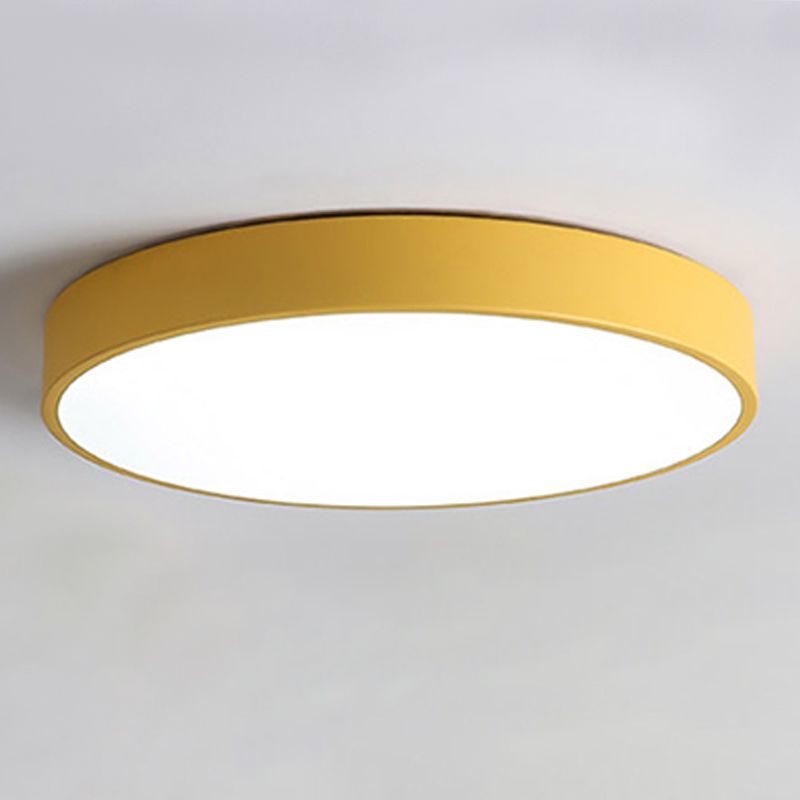 Modern Round Shape Flush Mount Lights Metal Flush Ceiling Light Fixture with Acrylic Shade