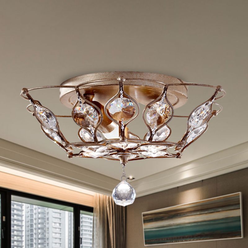 Chrom gewölbte Unterputzbefestigung Zeitgenössische 2-Leuchten Kristall Unterputzbeleuchtung