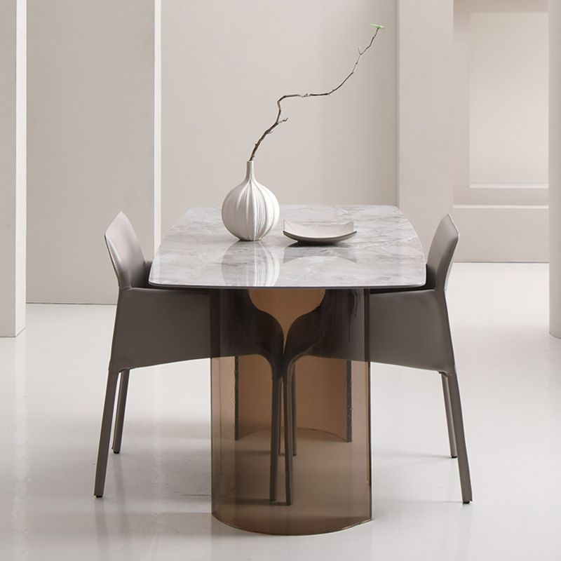 Contemporary Arm Dining Chairs Faux Leather Low Back Side Chair