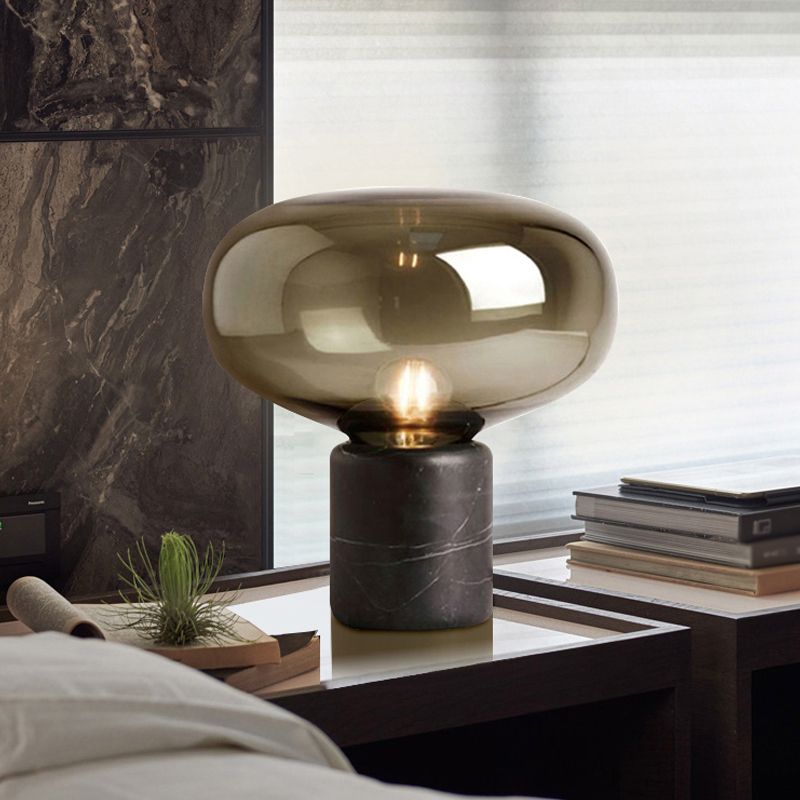 Modern Desk Lamp Household Desk Lighting Fixture with Glass Shade for Bedroom