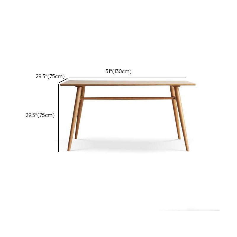 Contemporary Rectangular Dining Table Brown Solid Wood Table Top