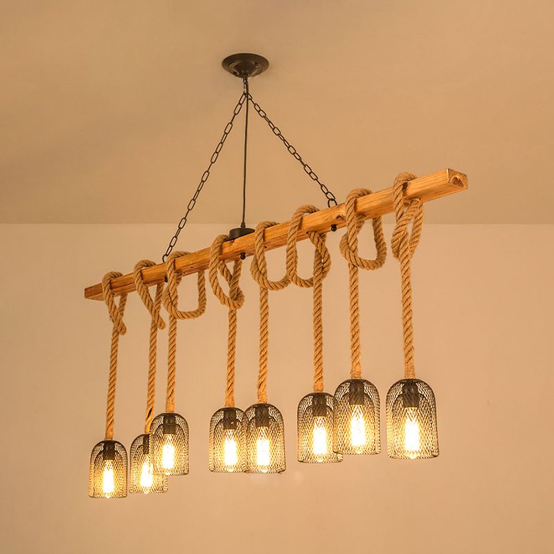 Industrial Wooden Island Light Household Hanging Lighting Fixture