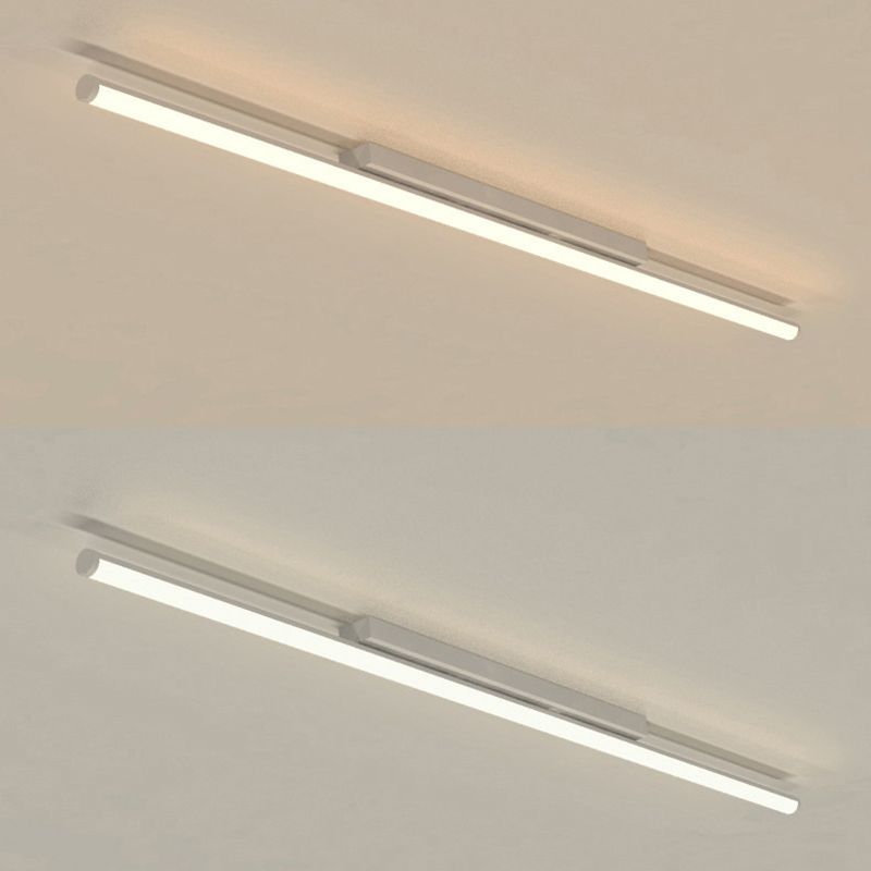 Lineare Deckenleuchte im minimalistischen Stil, LED-Beleuchtung aus Metall in Deckennähe