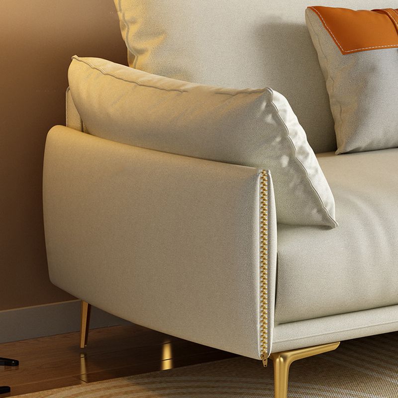 33.46" H Faux Leather 4- Seater Square Arm Sofa for Living Room