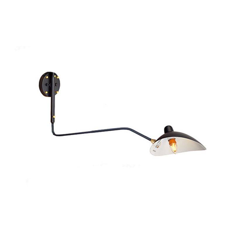 Fispositi di illuminazione in metallo industriale a parete a 1 luci di altalena in nero in nero