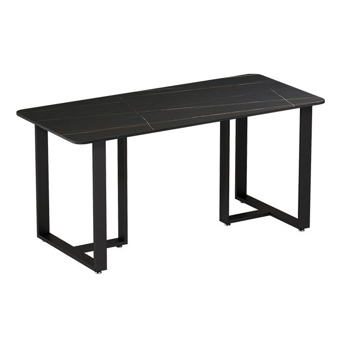 Stone Double Pedestal Table Industrial Style Dining Table for Dinner Kitchen Home