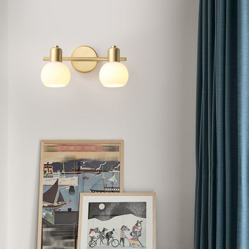 1 / 2 / 3 - Light Wall Sconce Adjustable Iron & Glass Post Modern Wall Lighting in Gold