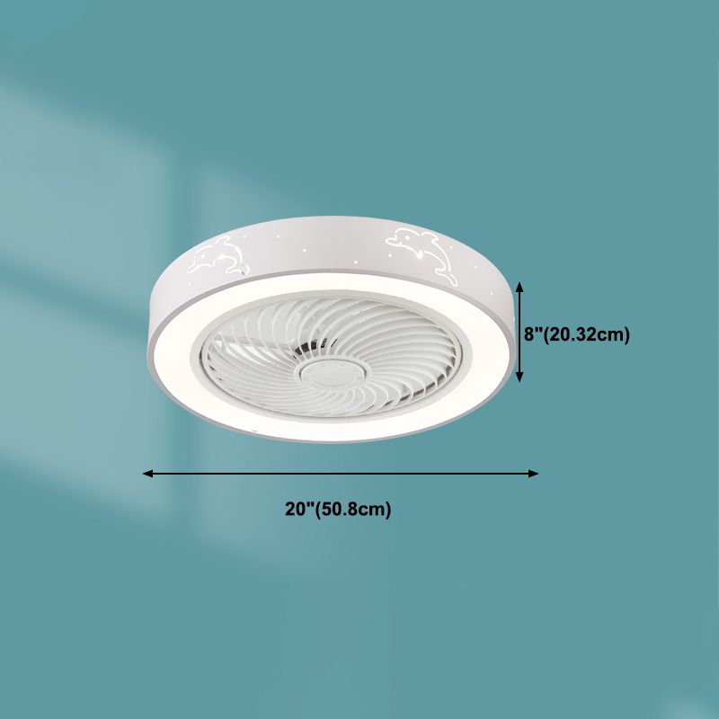Ventola rotonda Light Light MODER MODER MODER METAL 1 Luce Luce Light in bianco