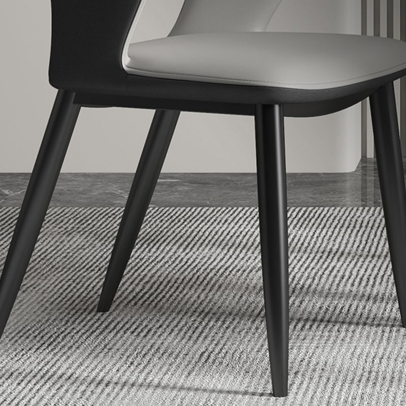 Metal Indoor Upholstered Chair with Arms Metallic Finish Open Back Side Chair