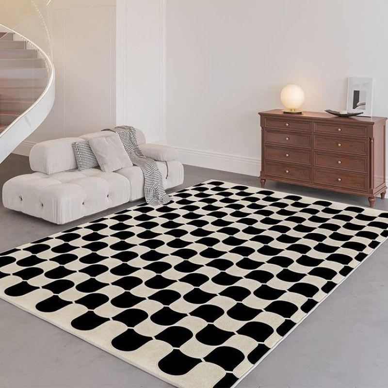 Modern Style Lattice Rug Synthetic Carpet Pet Friendly Stain Resistant Rug for Bedroom