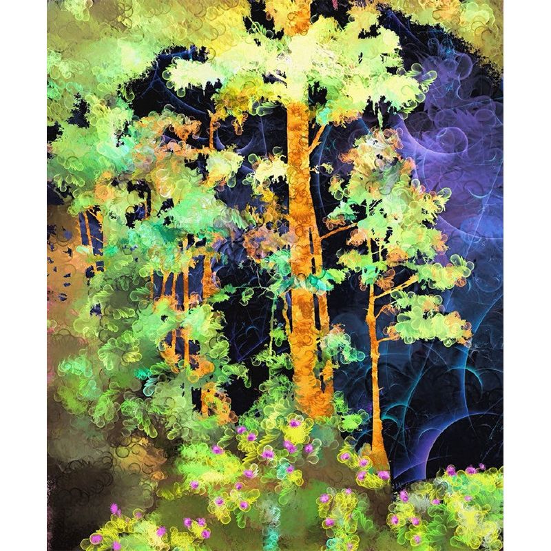 Washable Forest Overlook Painting Murals Customized Artistic Wall Decoration for Home