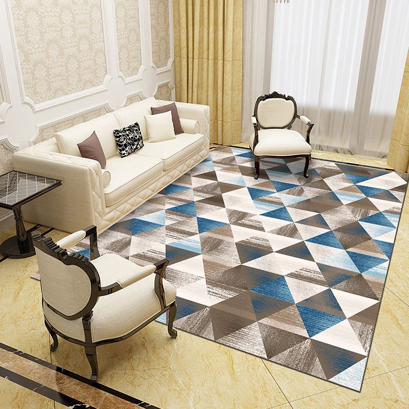 Unique Abstract Patterned Rug Multi Color Contemporary Rug Polypropylene Washable Pet Friendly Non-Slip Backing Rug for Lounge