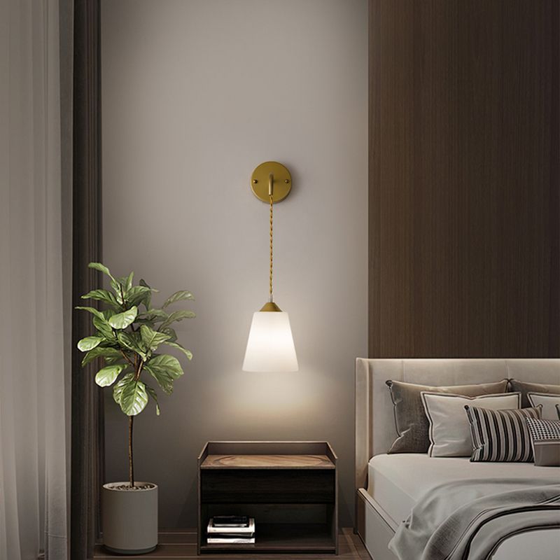 Postmodern Glass Wall Light Fixture Minimalist Wall Light Sconce for Bedroom