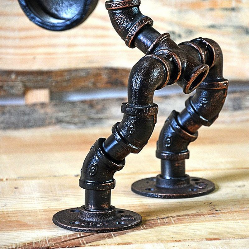 Lampada da tavolo da atleta in metallo Novità Lampada da comodino industriale a 1 testa per ragazzi in nero