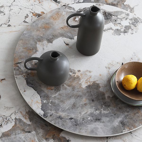 Pièces modernes 1/4/5/7 Pièces Dîner table à manger en pierre fritté ensemble pour la cuisine avec des jambes en bois