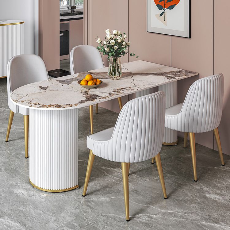 Metal Contemporary Free Form Table Sintered Stone Table with 3 Legs