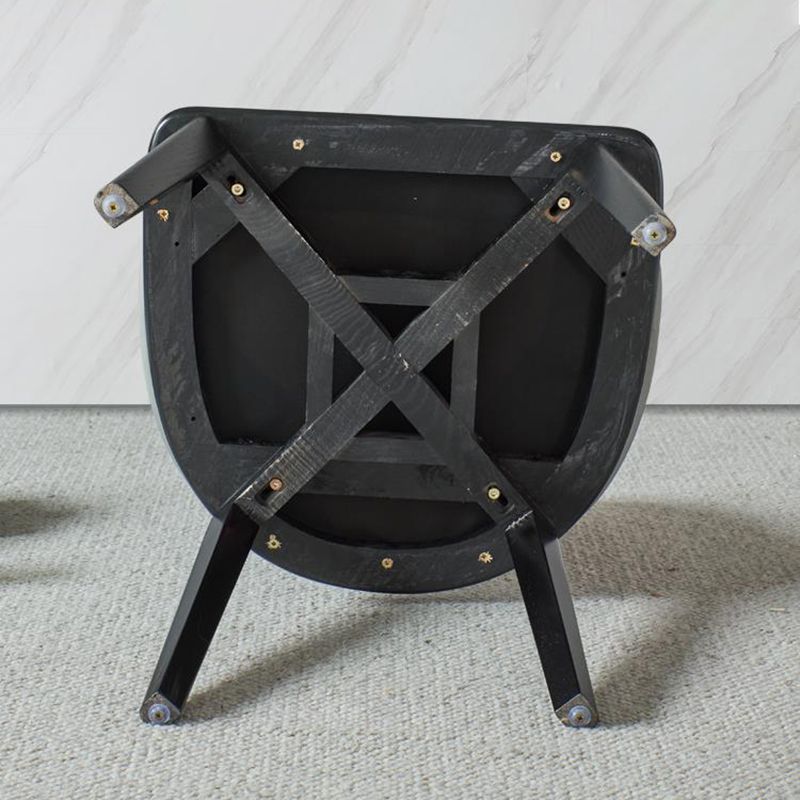 Open Back Home Dining Chair Wooden legs Arm Chair with Upholstered