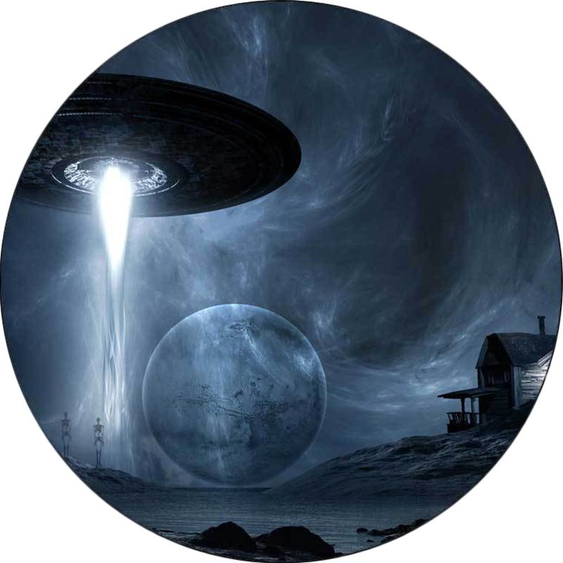 Blue Bedroom Rug Modern Outer Space Spaceship Pattern Area Rug Polyester Machine Washable Carpet